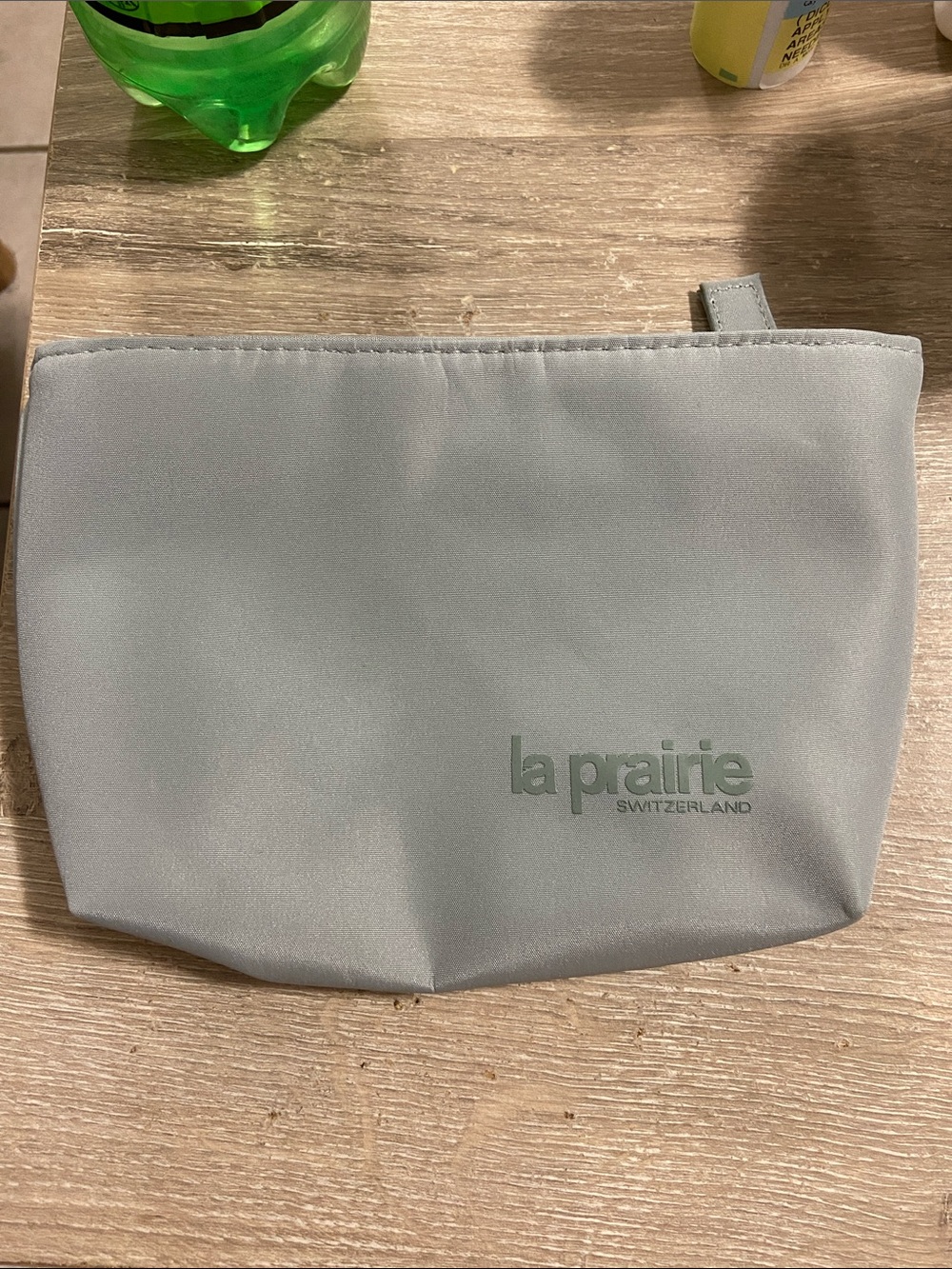 Vintage La Prairie x Eva Air Light Gray Cosmetic Pouch with Logo